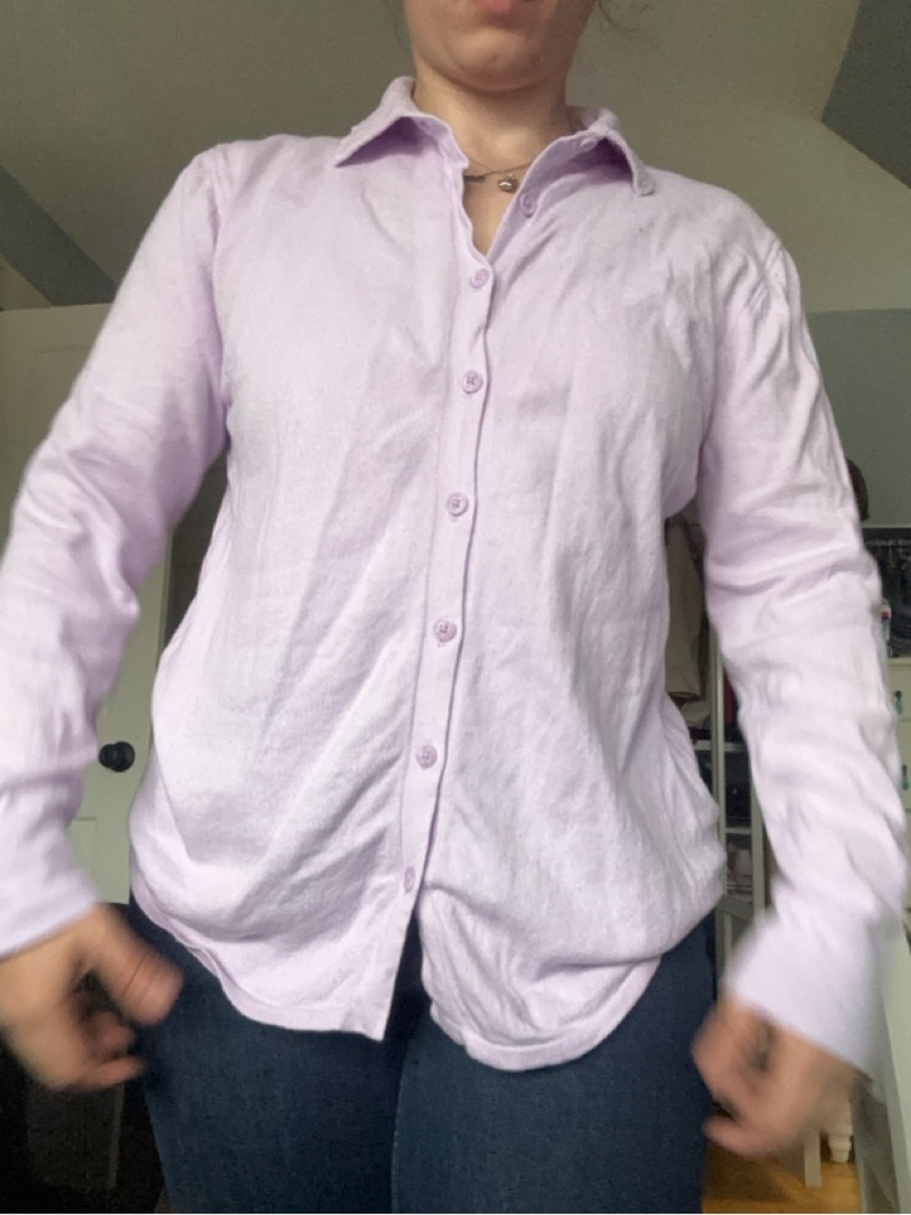 360 Cashmere Light Lavender Button-Down Shirt